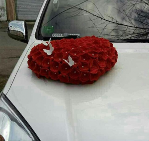 ماشین عروس با گل فشرده