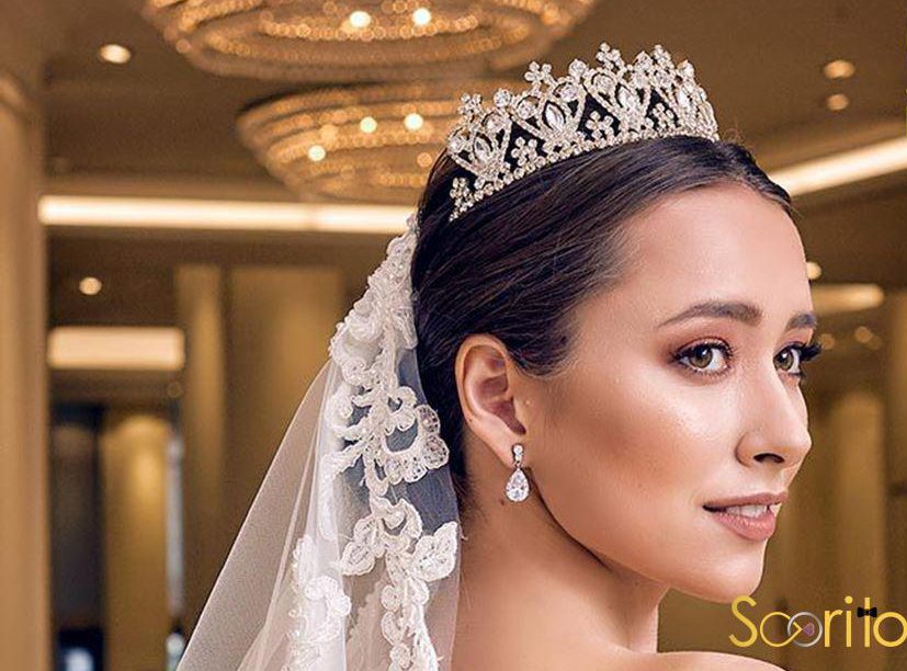 انواع تاج نیمه برای موی عروس
